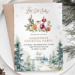 Moderne Bar Kerst Laat krijgen Jolly uitnodiging