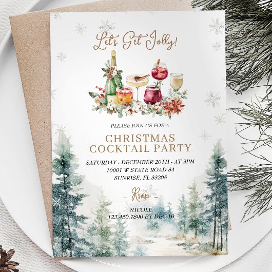 Moderne Bar Kerst Laat krijgen Jolly uitnodiging