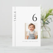 Moderne Bar Mitswa Tafelnummer met Foto (Staand voorkant)