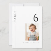 Moderne Bar Mitswa Tafelnummer met Foto (Achterkant)