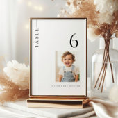 Moderne Bar Mitswa Tafelnummer met Foto