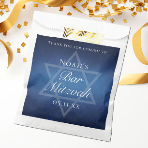 Moderne Bar Mitzvah Blauwe Ster van David Custom P Bedankzakje