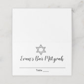 Moderne Bar Mitzvah Custom Place Card Plaatskaartje (Buitenkant ongevouwen)