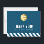 MODERNE BAR MITZVAH dank u gouden vlek donkerblauw Bedankkaart<br><div class="desc">door kat massard >> kat@simplysweetPAPERIE.com <<<<< Een eenvoudige, stijlvolle manier om te zeggen bedankt aan uw gast voor het bijwonen van de BAR MITZVAH Setup van uw kind als sjabloon is het eenvoudig voor u om uw eigen details toe te voegen, of de aanpassingsknoop te drukken en u kunt tekst,...</div>