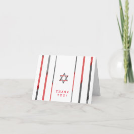 Moderne Bar Mitzvah Dank u Kaarten | Rood & Zwart