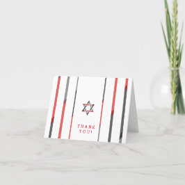Moderne Bar Mitzvah Dank u Kaarten | Rood & Zwart
