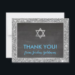 MODERNE BAR MITZVAH dank u zilveren glitter grijs Bedankkaart<br><div class="desc">door kat massard >> kat@simplysweetPAPERIE.com <<<<< Een eenvoudige, stijlvolle manier om te zeggen bedankt aan uw gast voor het bijwonen van de BAR MITZVAH Setup van uw kind als sjabloon is het eenvoudig voor u om uw eigen details toe te voegen, of de aanpassingsknoop te drukken en u kunt tekst,...</div>