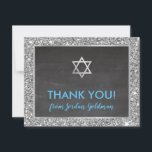 MODERNE BAR MITZVAH dank u zilveren glitter grijs Bedankkaart<br><div class="desc">door kat massard >> kat@simplysweetPAPERIE.com <<<<< Een eenvoudige, stijlvolle manier om te zeggen bedankt aan uw gast voor het bijwonen van de BAR MITZVAH Setup van uw kind als sjabloon is het eenvoudig voor u om uw eigen details toe te voegen, of de aanpassingsknoop te drukken en u kunt tekst,...</div>