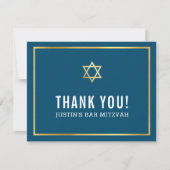 MODERNE BAR MITZVAH eenvoudig dank u gouden ster m Bedankkaart (Voorkant)