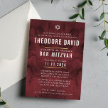MODERNE BAR MITZVAH kastanjebruin rood patroon een Kaart<br><div class="desc">door kat massard >> kat@simplysweetPAPERIE.com <<<< een trendy uitnodigingsontwerp voor de BAR MITZVAH Setup van uw kind als sjabloon is het eenvoudig voor u om uw eigen details toe te voegen of op de aanpassingsknop te drukken en tekst, lettertypen, grootten enz. toe te voegen of te wijzigen TIP: 1. Als...</div>