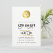 MODERNE BAR MITZVAH partij UITNODIGEN gouden vlek  Kaart (Staand voorkant)