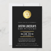 MODERNE BAR MITZVAH partij UITNODIGEN gouden vlek  Kaart (Voorkant)