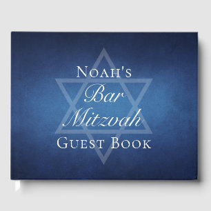 Moderne Bar Mitzvah Party Blauwe Ster van David Cu Gastenboek