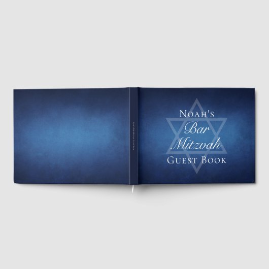 Moderne Bar Mitzvah Party Blauwe Ster van David Cu Gastenboek (Volledig)
