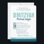 MODERNE BAR MITZVAH trendy date blauw mint groen Kaart<br><div class="desc">door kat massard > WWW.SIMPLYSWEETPAPERIE.com Liefde van het ontwerp, maar zou graag wat veranderingen zien - een ander kleurenschema, product, voeg een foto toe of aangepast voor een andere gelegenheid - geen zorgen contacteren me enkel - ik ben blij om te helpen! - - - - - - - -...</div>