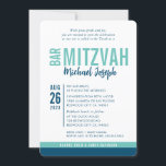 MODERNE BAR MITZVAH trendy date blauw mint groen Kaart<br><div class="desc">door kat massard > WWW.SIMPLYSWEETPAPERIE.com Liefde van het ontwerp, maar zou graag wat veranderingen zien - een ander kleurenschema, product, voeg een foto toe of aangepast voor een andere gelegenheid - geen zorgen contacteren me enkel - ik ben blij om te helpen! - - - - - - - -...</div>