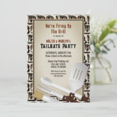 Moderne barbecuegebruiksvoorwerpen uitnodiging (Staand voorkant)