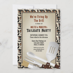 Moderne barbecuegebruiksvoorwerpen uitnodiging