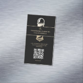 Moderne Barber Barbershop Barber's Pole QR Magnetisch Visitekaartje (Voorbeeld)