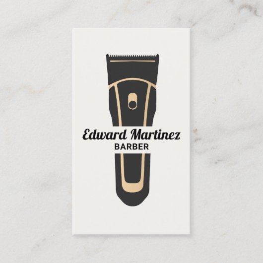 Moderne Barber Barbershop Elektrische Haarschaar Visitekaartje (Voorkant)