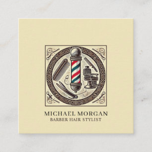Moderne Barber-gereedschap voor barber-haarstijl Vierkante Visitekaartje