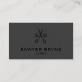 Moderne Barber Hair Stylist Schaar Zwart Rood Visitekaartje (Voorkant)