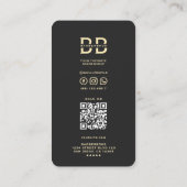 Moderne Barber Zwart Goud Barber's Pole Barbershop Visitekaartje (Achterkant)