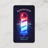 Moderne Barber's Pool Rood Wit Blauw Barbershop Visitekaartje (Voorkant)