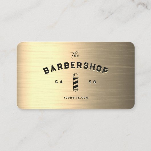 Moderne Barbershop Barber Faux Gold Loyalty Visitekaartje (Voorkant)