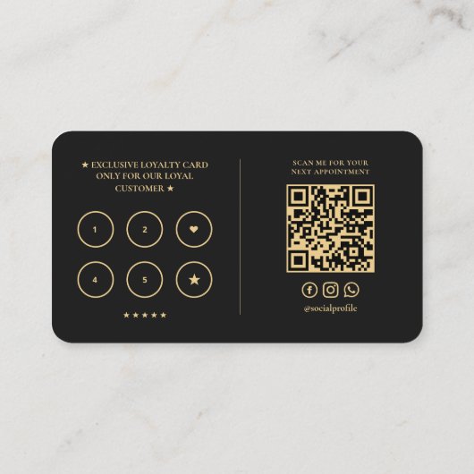 Moderne Barbershop Barber Faux Gold Loyalty Visitekaartje (Achterkant)