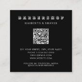 Moderne Barbershop Barber Volledige foto QR-code Vierkante Visitekaartje (Achterkant)