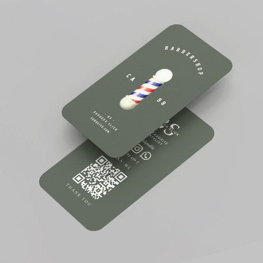 Moderne Barbershop Barber's Pole Barber Donker Gro Visitekaartje