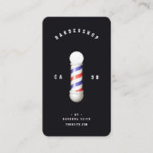 Moderne Barbershop Barber's Pole Kapsel Barber Visitekaartje (Voorkant)