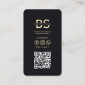 Moderne Barbershop Faux Gold Barber's Pole Barber Visitekaartje (Achterkant)