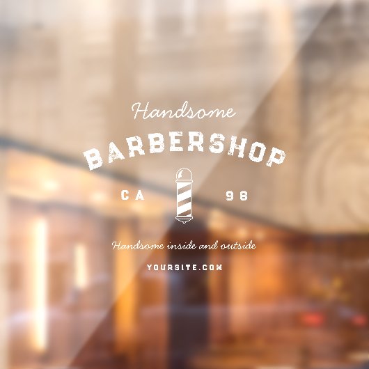 Moderne Barbershop Mannen Haircut Raamsticker (Vel 2)