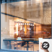Moderne Barbershop Mannen Haircut Raamsticker (Cafe Raam)