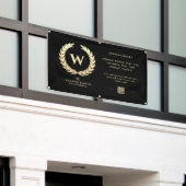 Moderne Barbershop Openingstijden Gold Banner Sign (Buitenkant Gebouw)