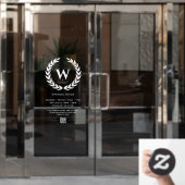 Moderne Barbershop Openingstijden Onderteken Monog Raamsticker (Kantoordeur)