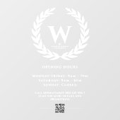 Moderne Barbershop Openingstijden Onderteken Monog Raamsticker (Vel)