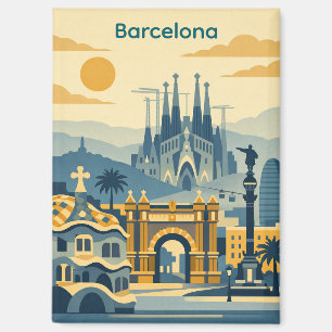 Moderne Barcelona Sagrada Familia Illustratie Magneet