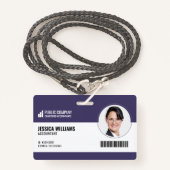 Moderne barcode personeel werknemer ID Badge (Voorkant met draagriem)