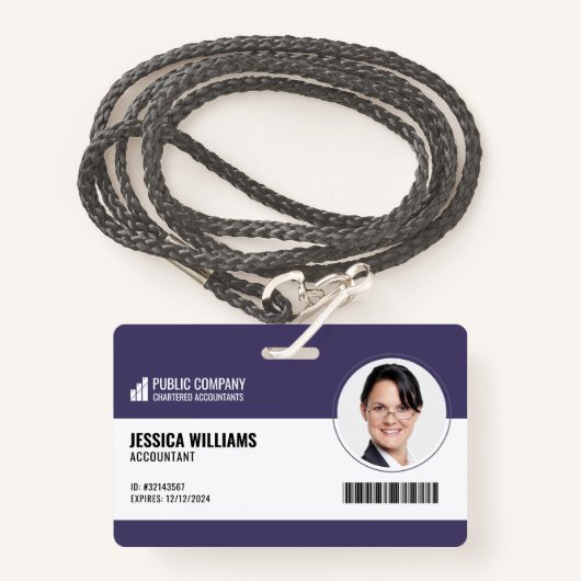 Moderne barcode personeel werknemer ID Badge (Voorkant met draagriem)