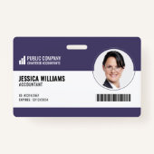 Moderne barcode personeel werknemer ID Badge (Voorkant)