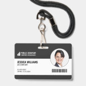 Moderne barcode personeel werknemer ID Badge (Voorzijde met lanyard)