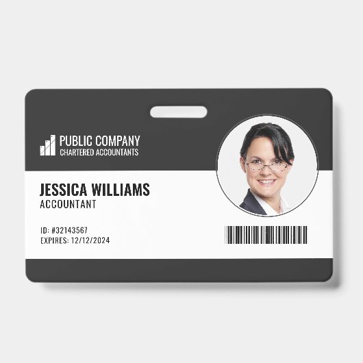 Moderne barcode personeel werknemer ID Badge (Voorzijde)