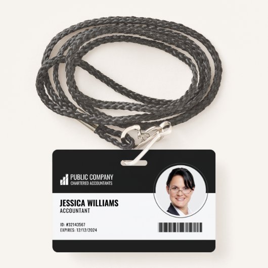 Moderne barcode personeel werknemer ID Badge (Voorkant met draagriem)