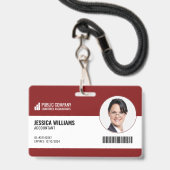 Moderne barcode personeel werknemer ID Badge (Voorzijde met lanyard)
