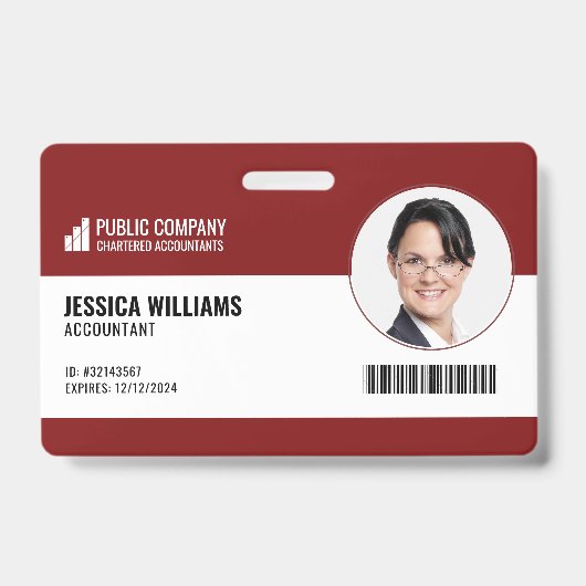 Moderne barcode personeel werknemer ID Badge (Voorzijde)