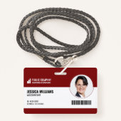 Moderne barcode personeel werknemer ID Badge (Voorkant met draagriem)
