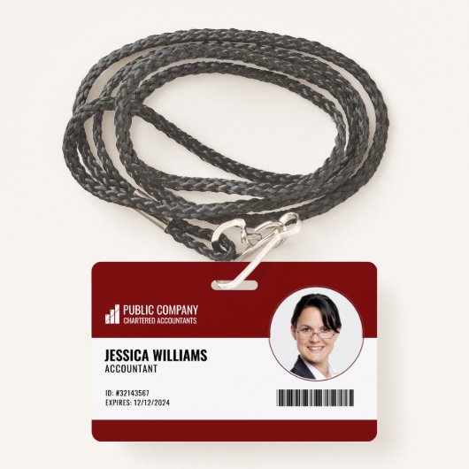 Moderne barcode personeel werknemer ID Badge (Voorkant met draagriem)